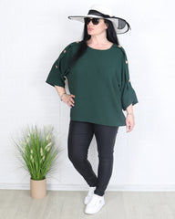 Блуза - Блуза ALMA - петролено зелена - Muudsfashion
