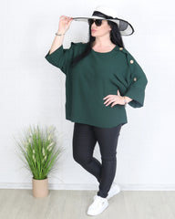 Блуза - Блуза ALMA - петролено зелена - Muudsfashion