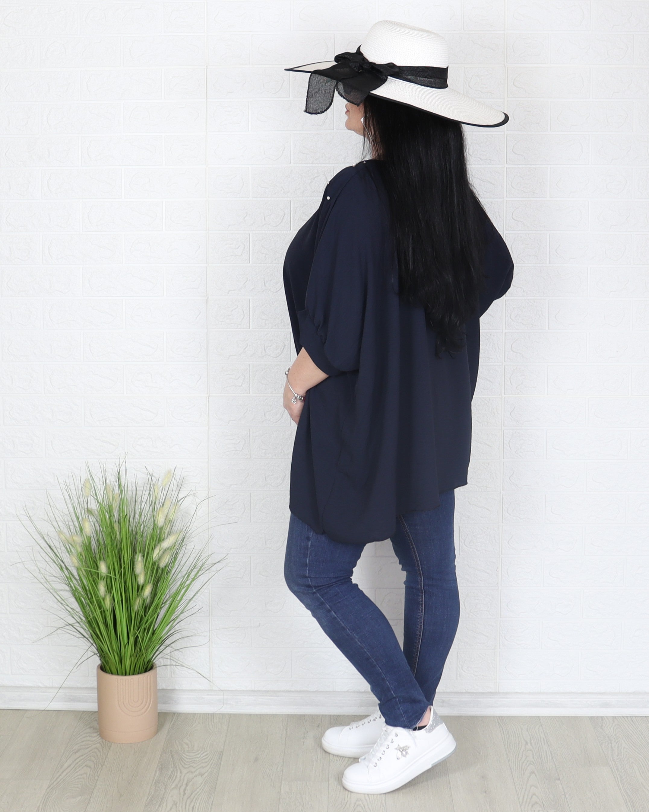 Блуза - Блуза MARINA - тъмно синя - Muudsfashion