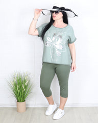 Клин - 7/8 Памучен Клин Glo - военно зелен - Muudsfashion