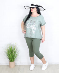 Клин - 7/8 Памучен Клин Glo - военно зелен - Muudsfashion