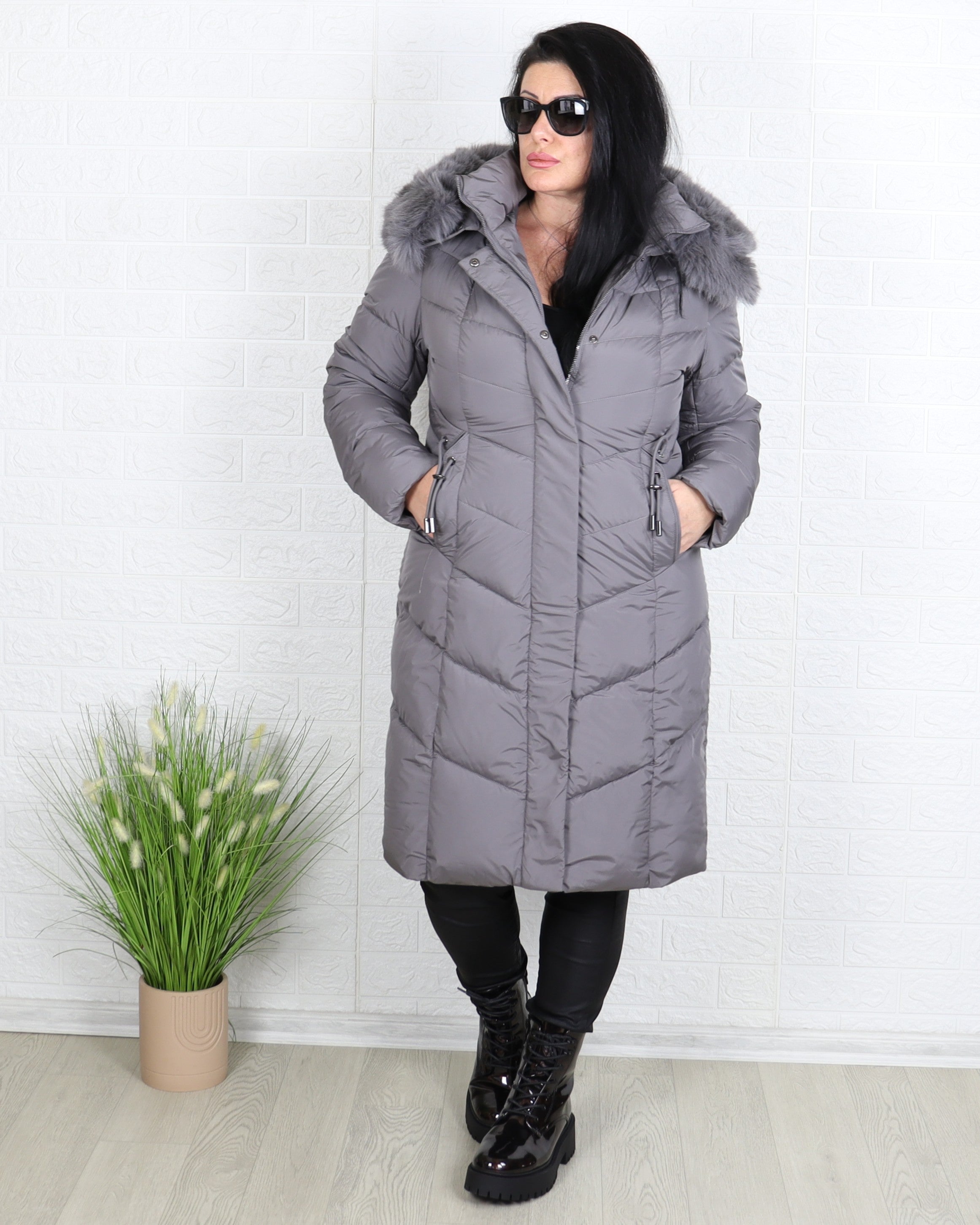 Яке - Зимно Яке MONA - сиво - Muudsfashion