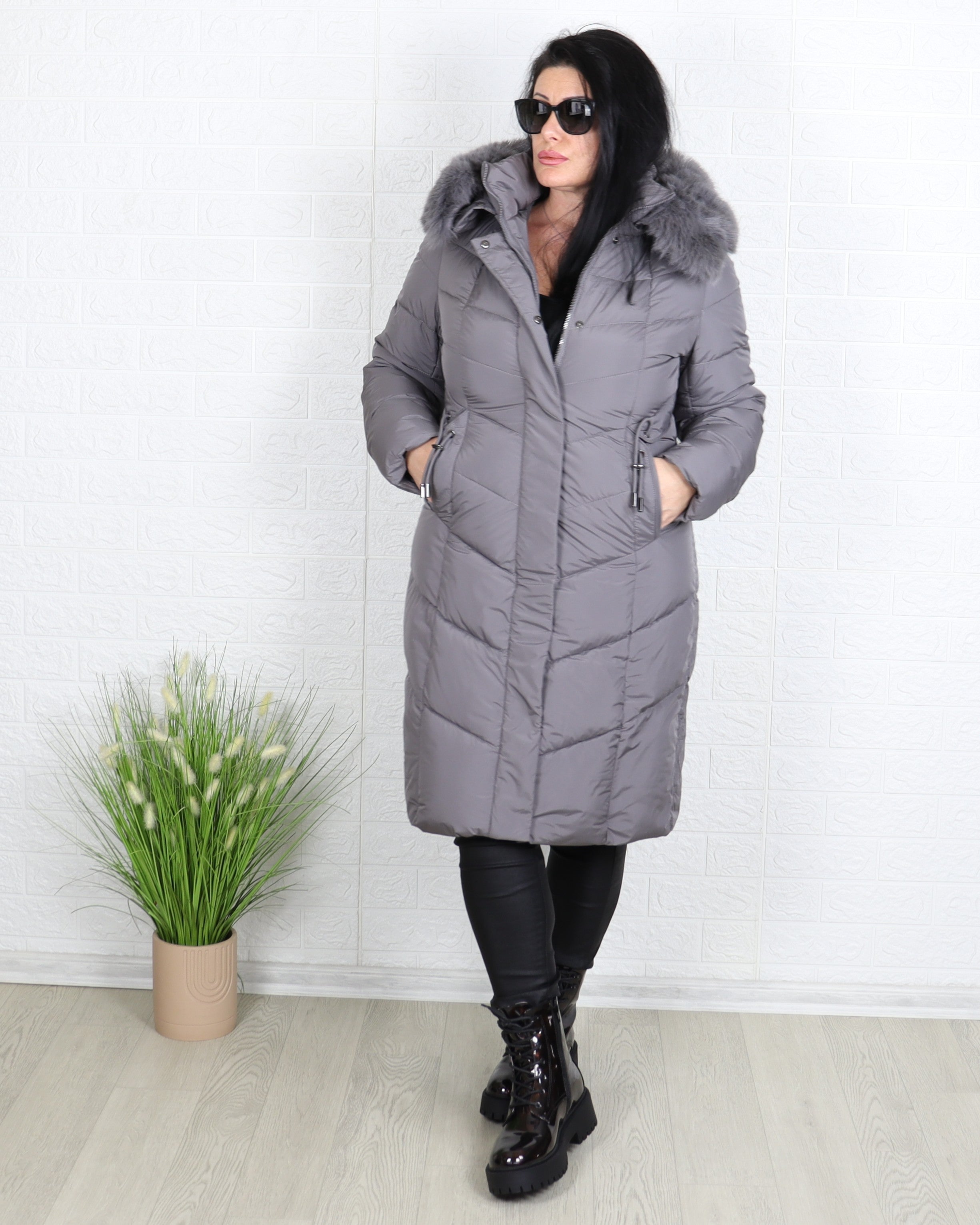 Яке - Зимно Яке MONA - сиво - Muudsfashion