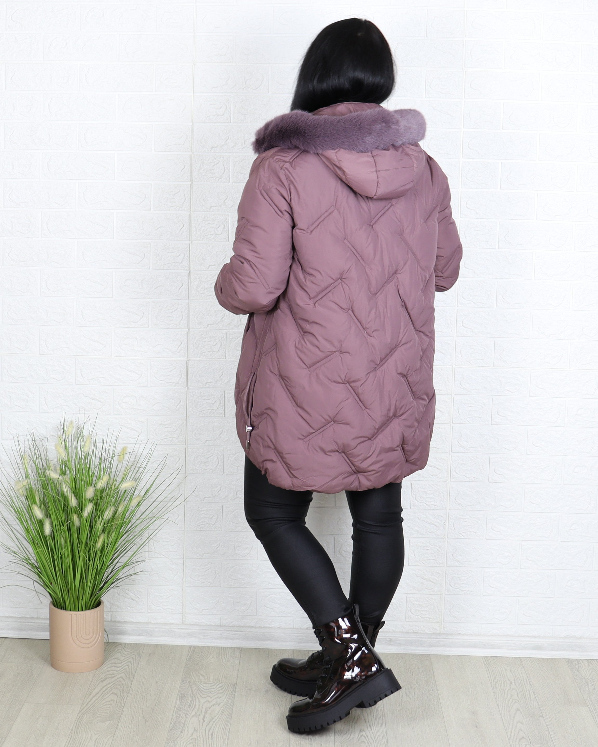 Яке - Зимно Яке MARTA - Пепел от рози - Muudsfashion