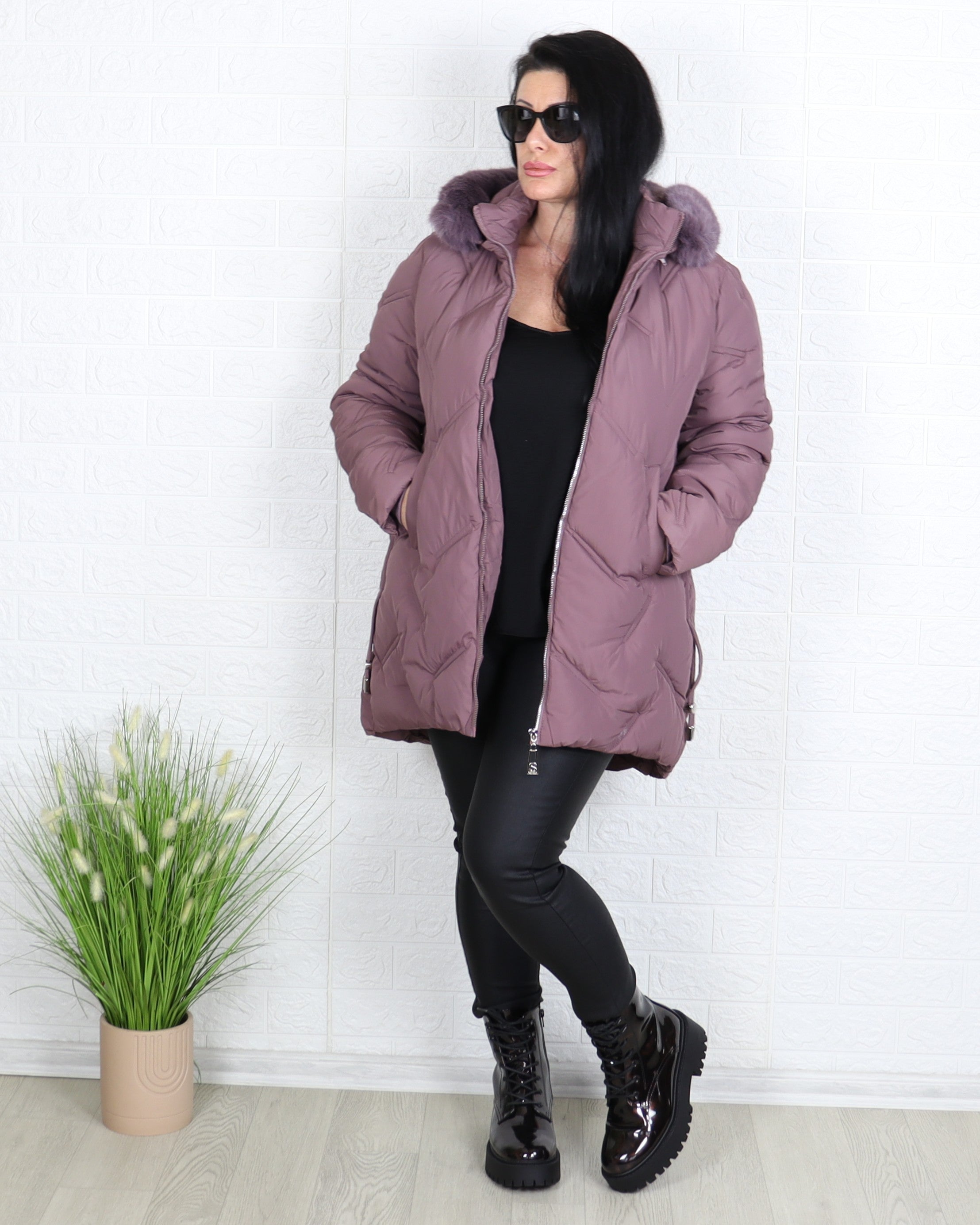 Яке - Зимно Яке MARTA - Пепел от рози - Muudsfashion