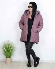 Яке - Зимно Яке MARTA - Пепел от рози - Muudsfashion