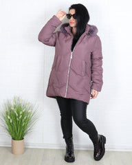 Яке - Зимно Яке MARTA - Пепел от рози - Muudsfashion