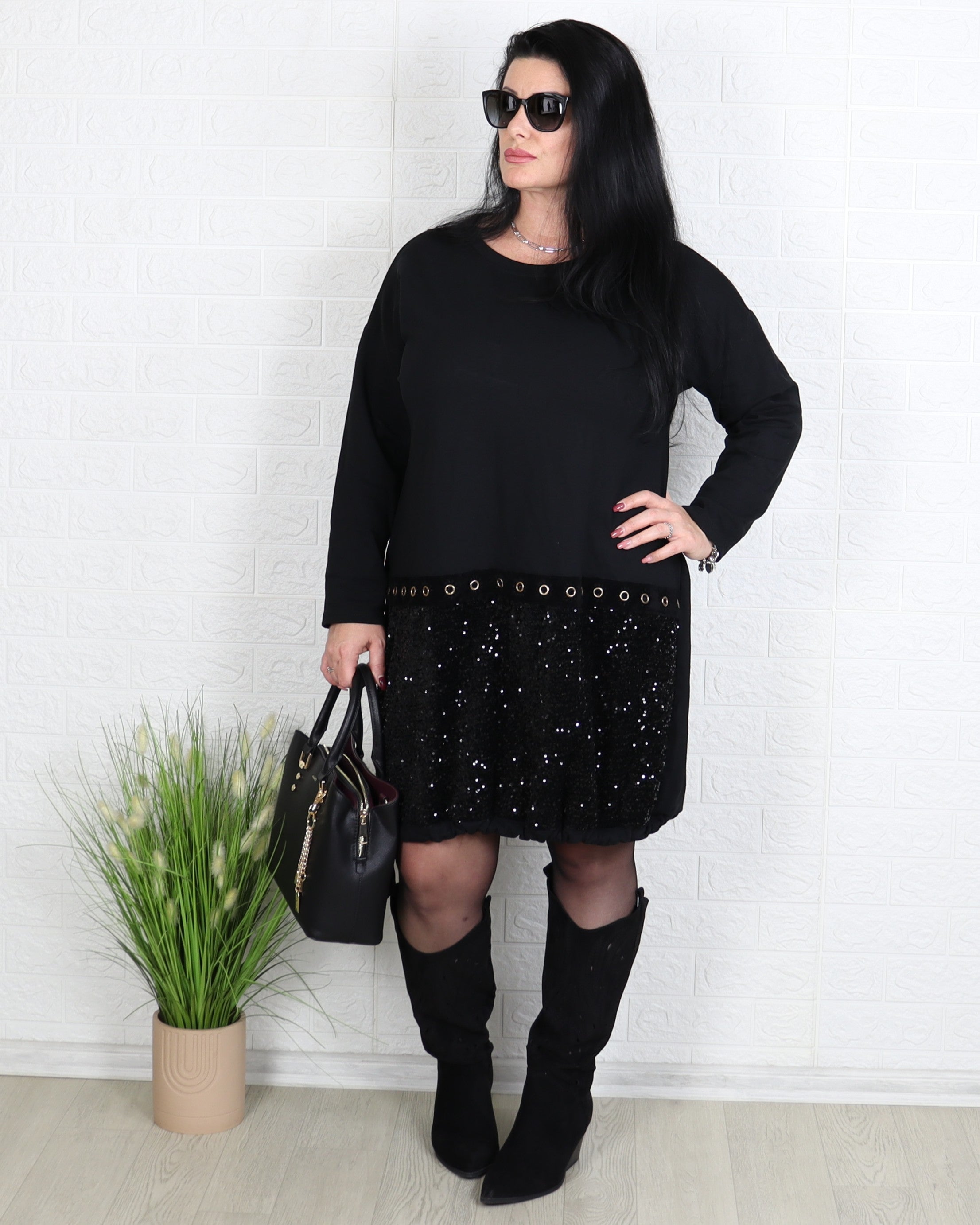 Рокля - Рокля Aurelia - Черна - Muudsfashion