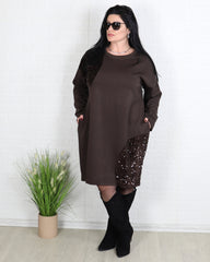 Рокля - Рокля SERENA - Кафява - Muudsfashion