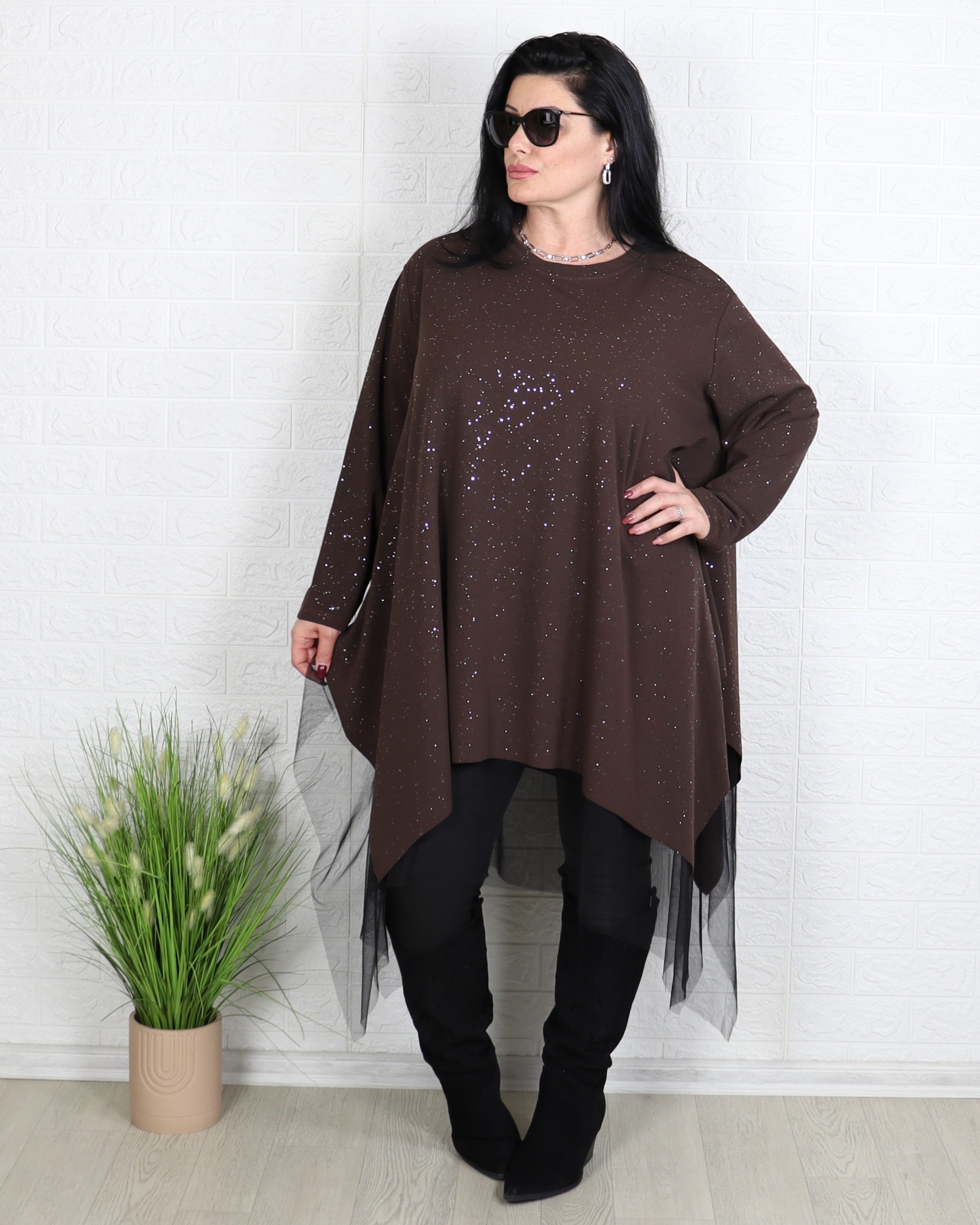 Блуза - Туника FEIRIN - Кафява - Muudsfashion