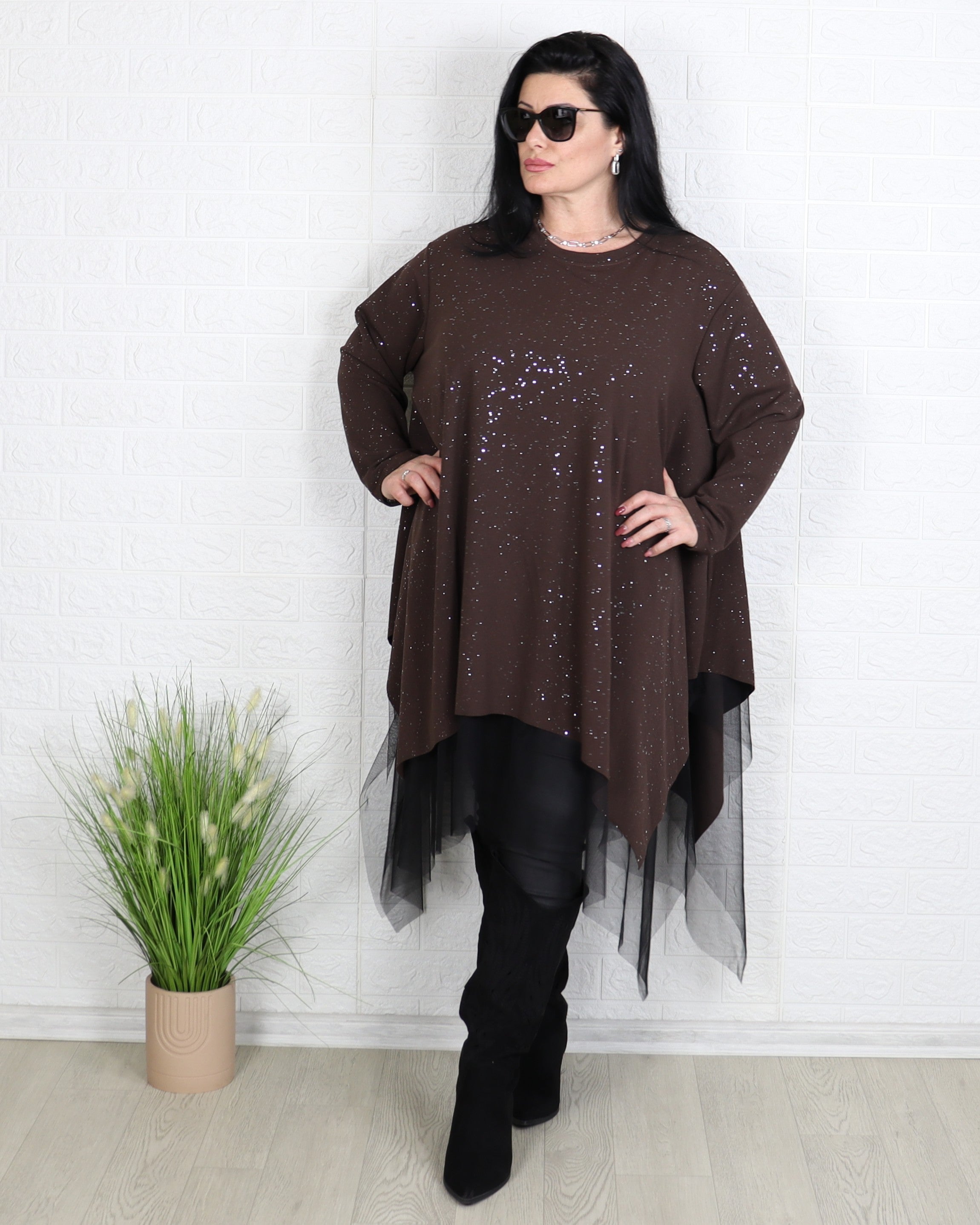 Блуза - Туника FEIRIN - Кафява - Muudsfashion