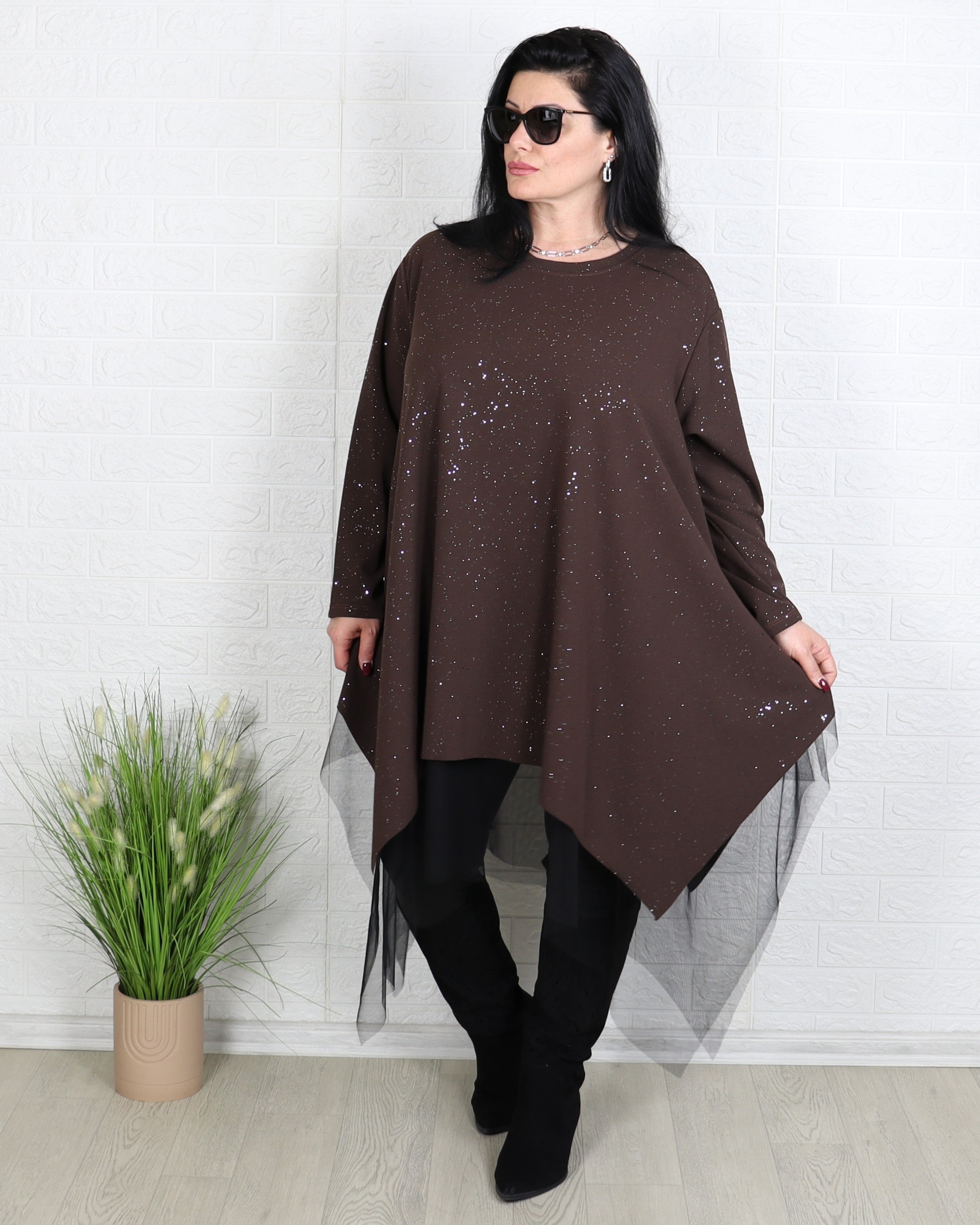 Блуза - Туника FEIRIN - Кафява - Muudsfashion