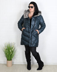 Яке - Зимно Яке VIOLINA - маслено зелен - Muudsfashion