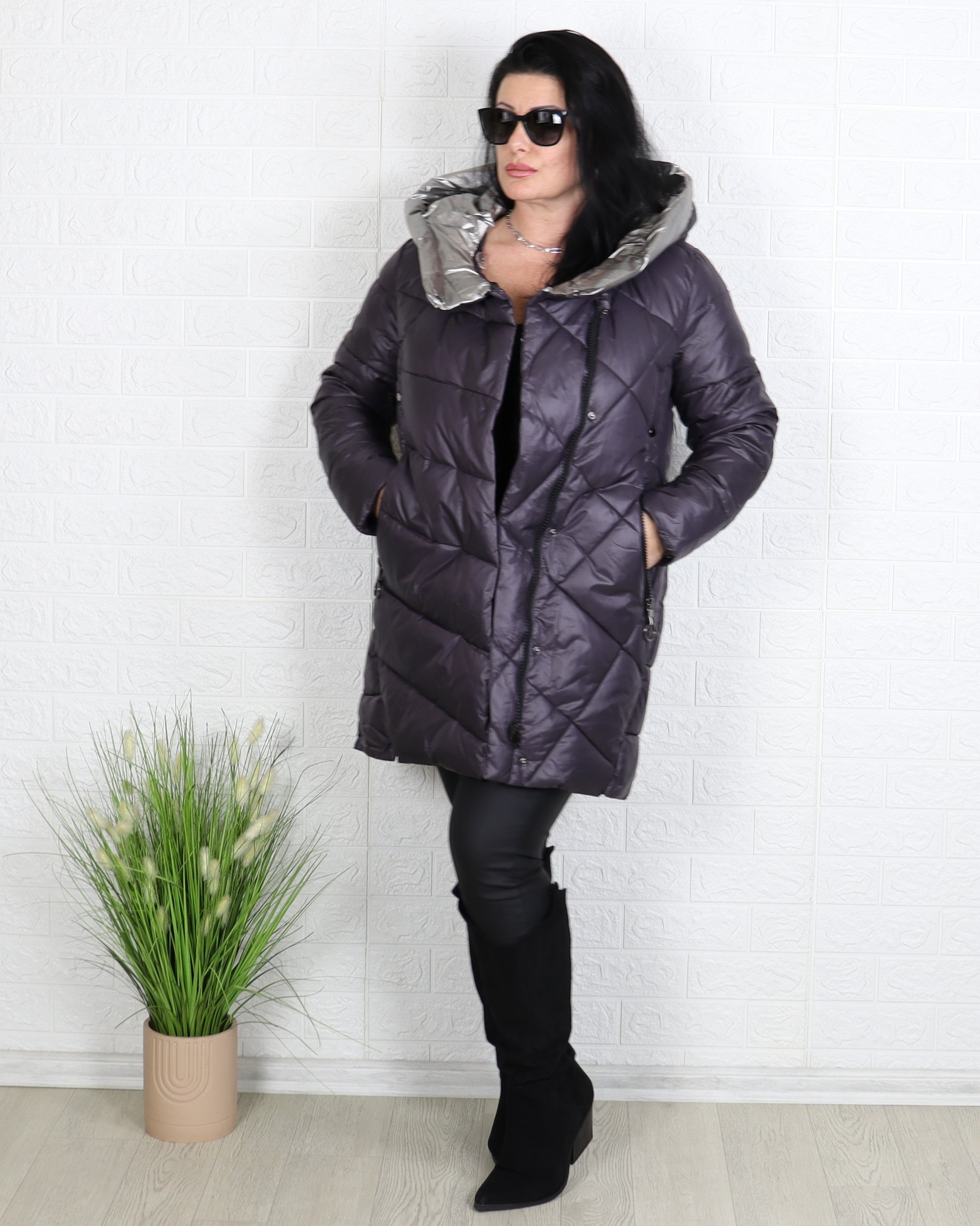 Яке - Зимно Яке VIOLINA - тъмно лилав - Muudsfashion