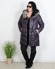 Яке - Зимно Яке VIOLINA - тъмно лилав - Muudsfashion