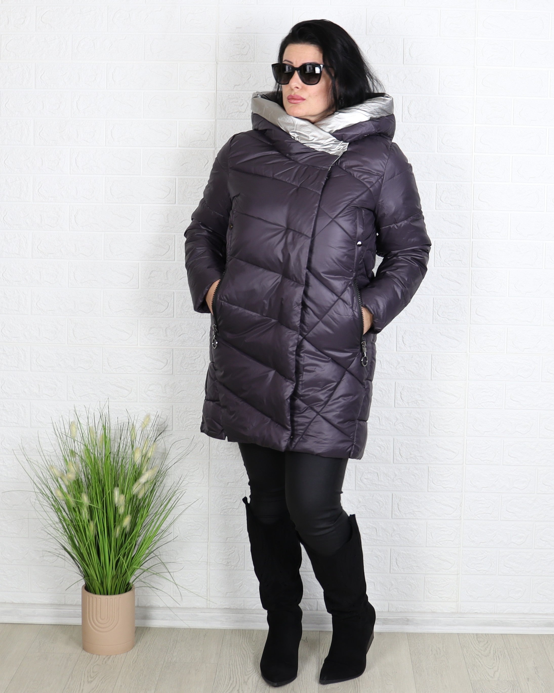 Яке - Зимно Яке VIOLINA - тъмно лилав - Muudsfashion