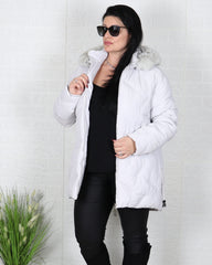 Яке - Зимно Яке MARTA - Сиво - бяло - Muudsfashion