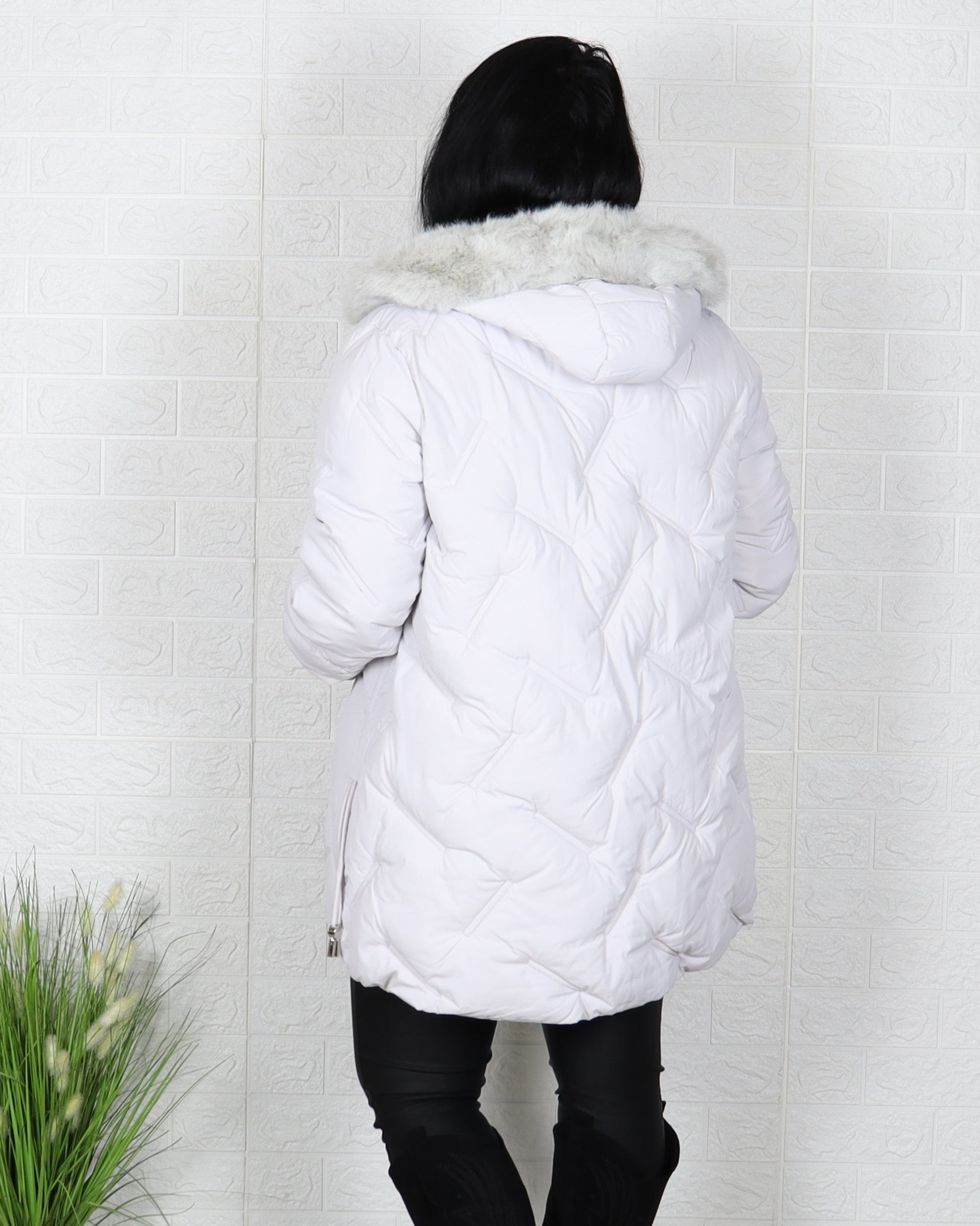 Яке - Зимно Яке MARTA - Сиво - бяло - Muudsfashion