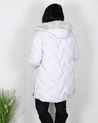 Яке - Зимно Яке MARTA - Сиво - бяло - Muudsfashion