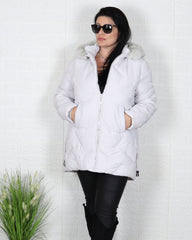 Яке - Зимно Яке MARTA - Сиво - бяло - Muudsfashion