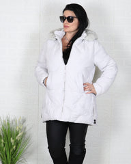 Яке - Зимно Яке MARTA - Сиво - бяло - Muudsfashion