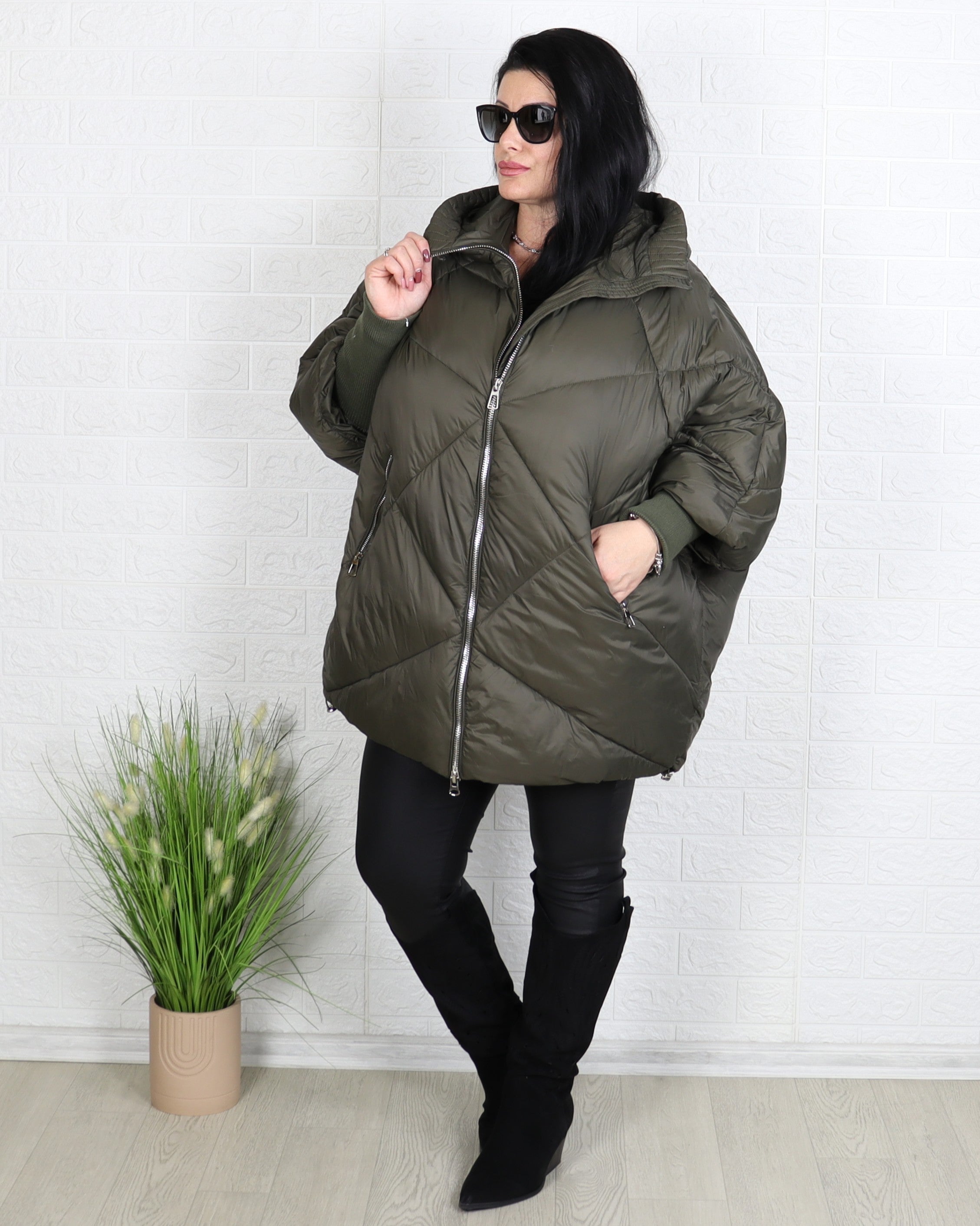 Яке - Зимно Яке KLARAN - Военно зелено - Muudsfashion