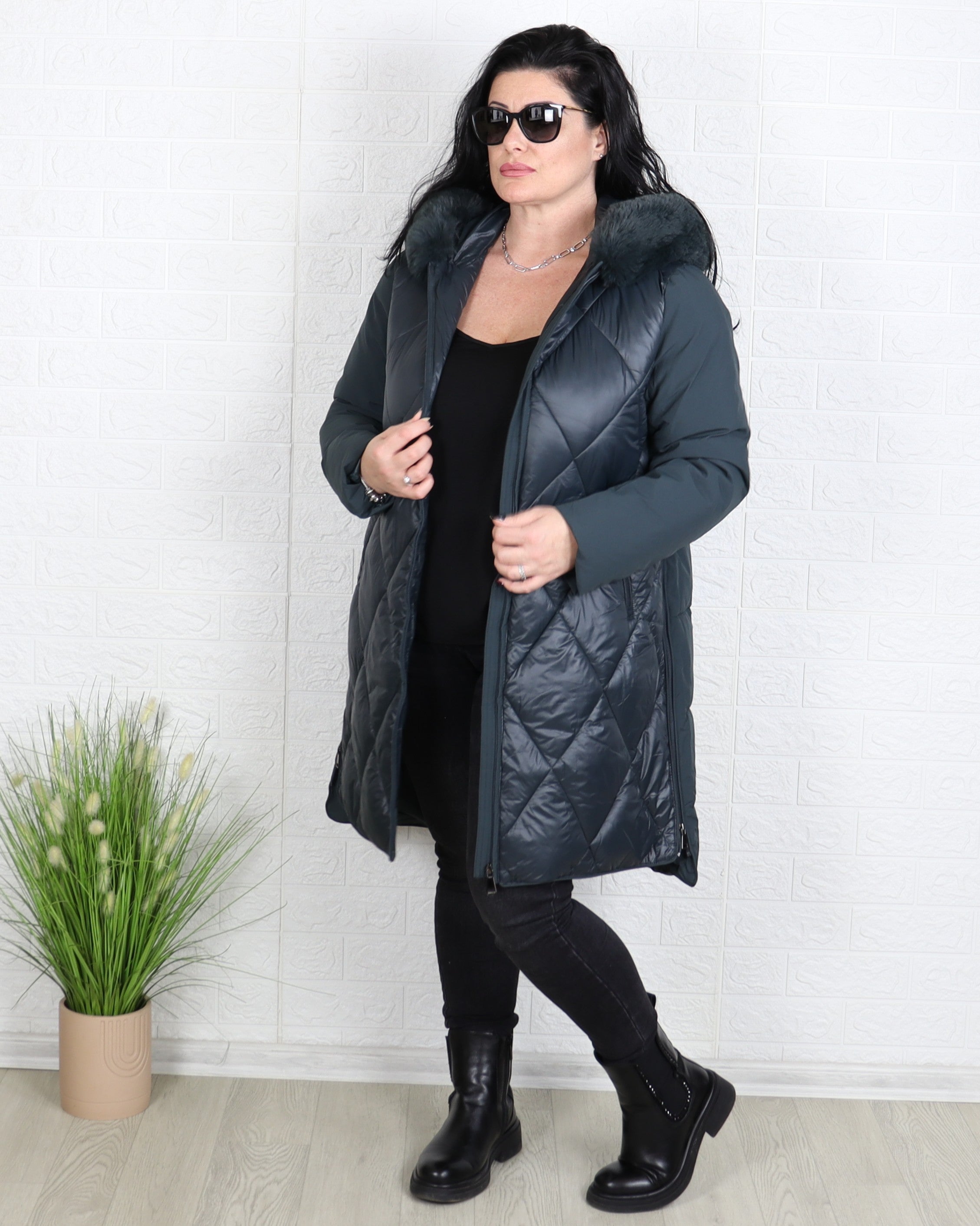 Яке - Зимно Яке TEA - Маслено зелено - Muudsfashion