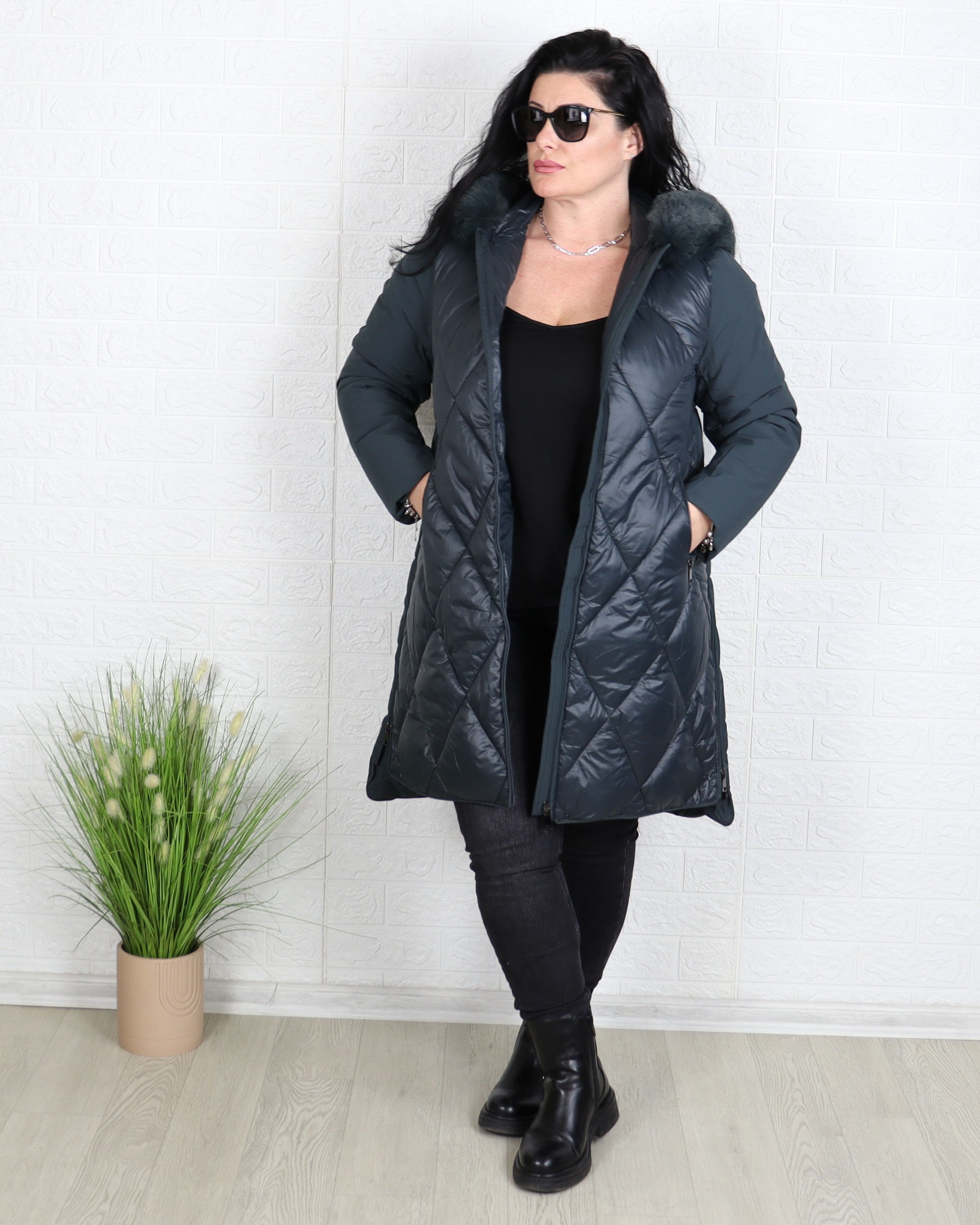 Яке - Зимно Яке TEA - Маслено зелено - Muudsfashion