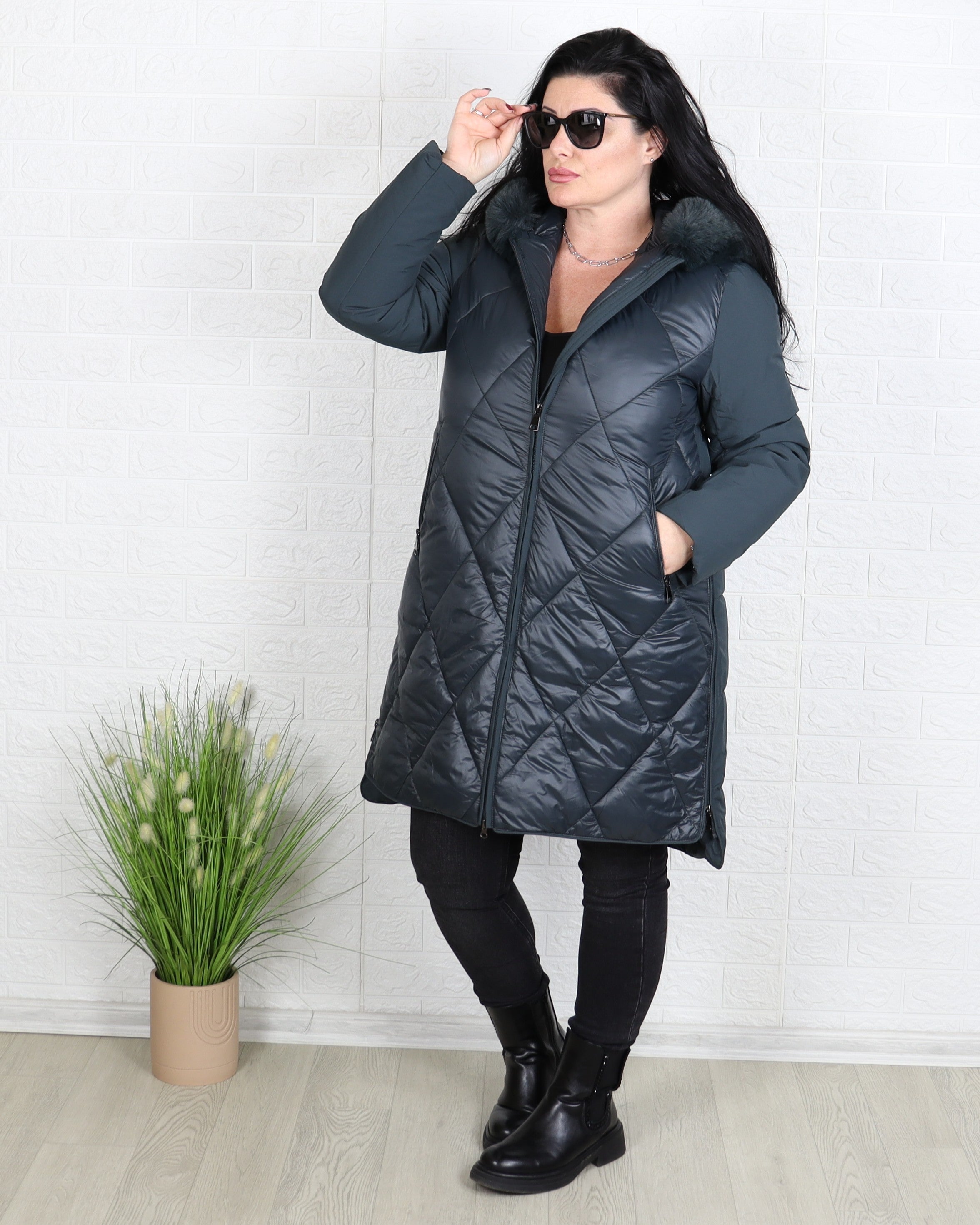 Яке - Зимно Яке TEA - Маслено зелено - Muudsfashion