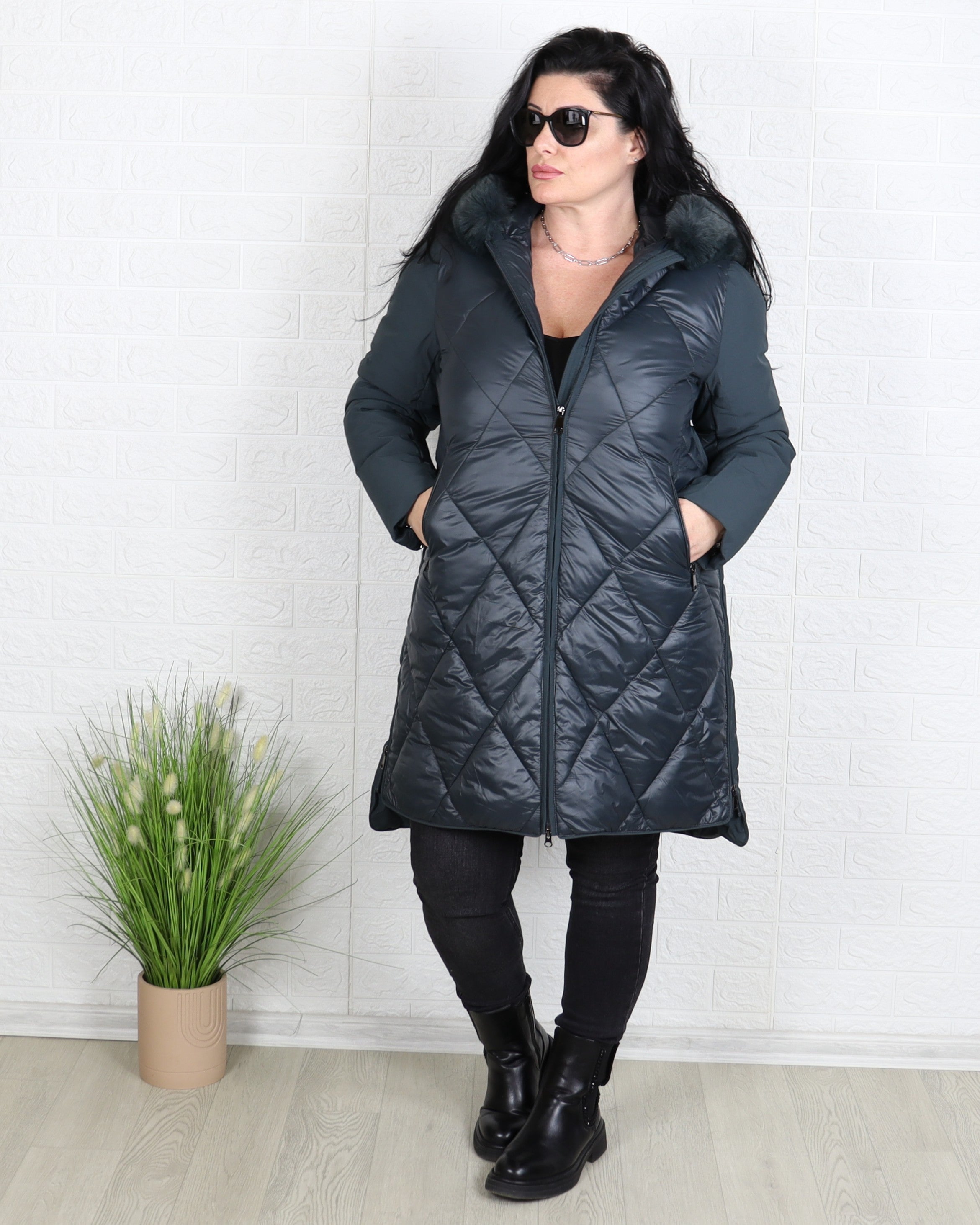 Яке - Зимно Яке TEA - Маслено зелено - Muudsfashion