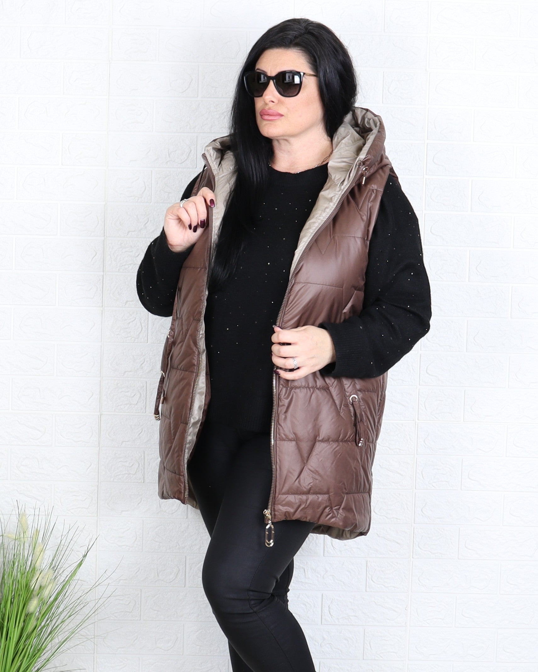 Елек - Елек SARA - Кафяв - Muudsfashion