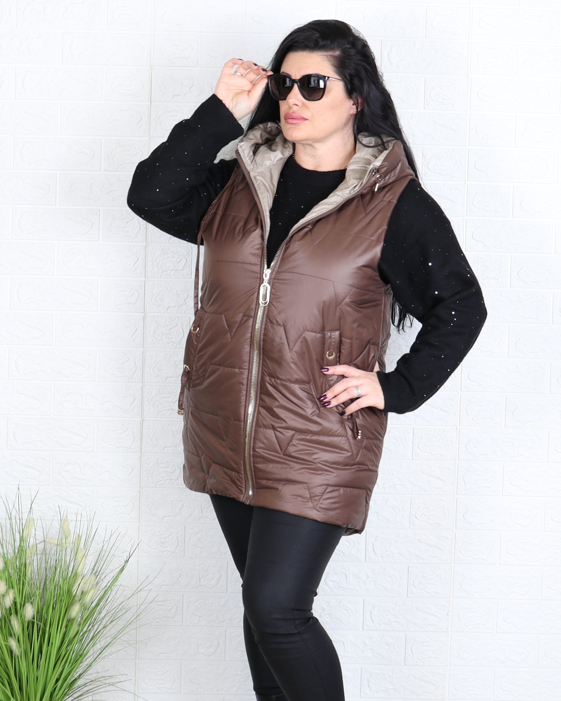 Елек - Елек SARA - Кафяв - Muudsfashion