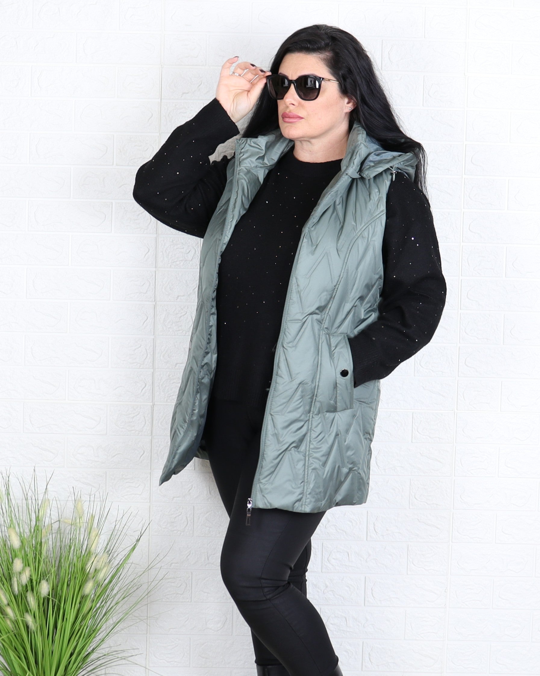 Елек - Елек KORINA - Военно зелено - Muudsfashion