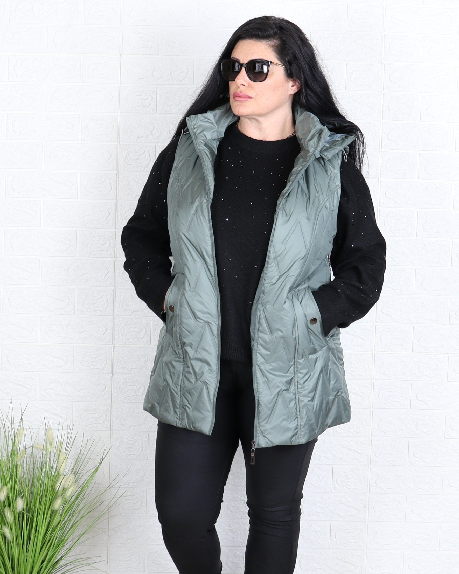 Елек - Елек KORINA - Военно зелено - Muudsfashion