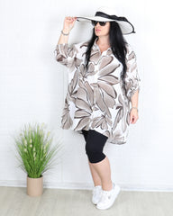 Риза - Дълга Риза ATIKA - кафява - Muudsfashion