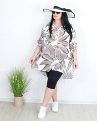 Риза - Дълга Риза ATIKA - кафява - Muudsfashion