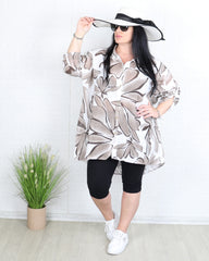 Риза - Дълга Риза ATIKA - кафява - Muudsfashion