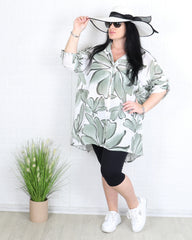 Риза - Дълга Риза ATIKA - военно зелена - Muudsfashion
