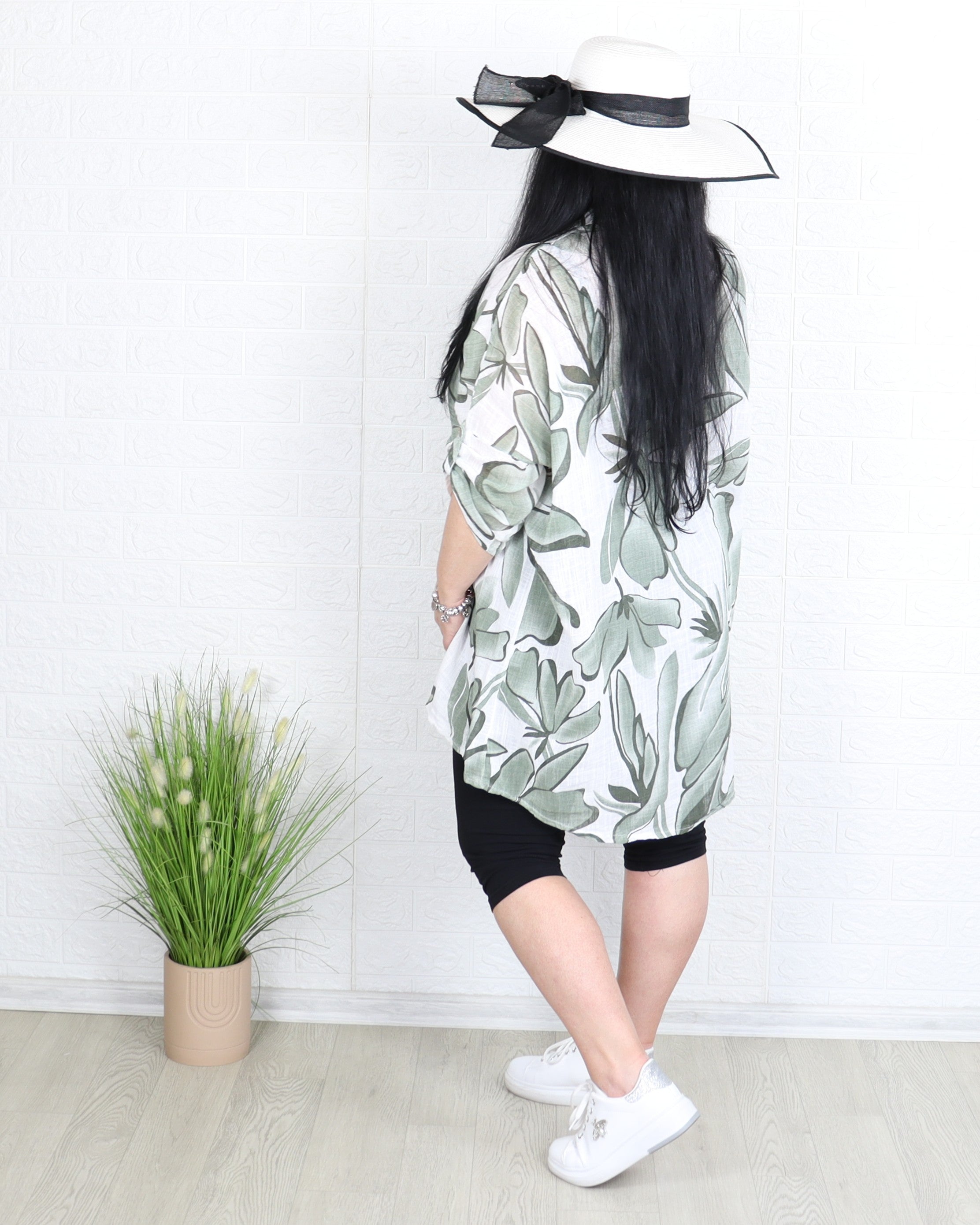 Риза - Дълга Риза ATIKA - военно зелена - Muudsfashion