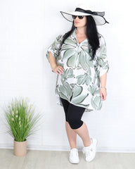 Риза - Дълга Риза ATIKA - военно зелена - Muudsfashion