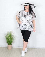 Блуза - Блуза MONA - бяло - черна - Muudsfashion
