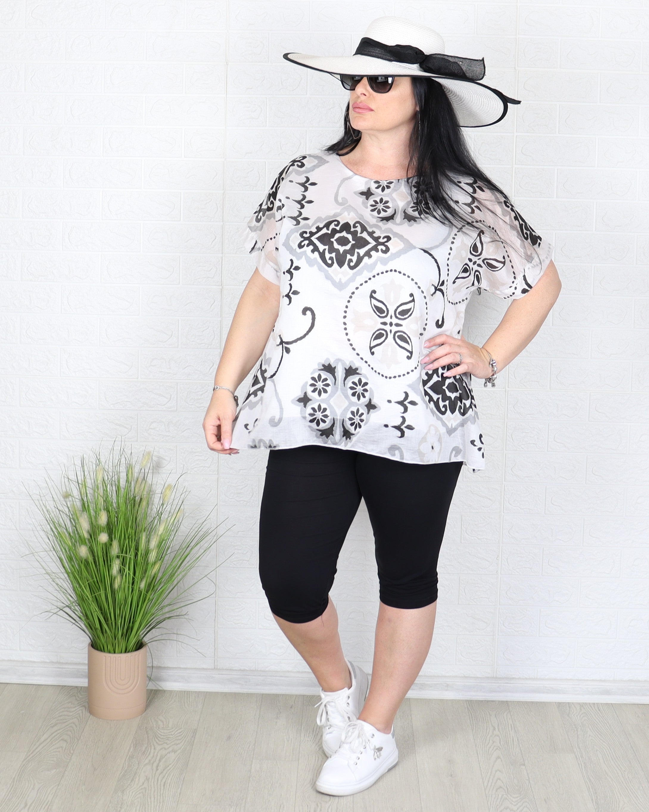 Блуза - Блуза MONA - бяло - черна - Muudsfashion