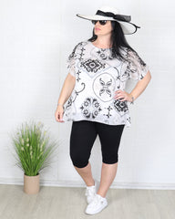 Блуза - Блуза MONA - бяло - черна - Muudsfashion