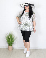 Блуза - Блуза MONA - бяло - военно зелена - Muudsfashion