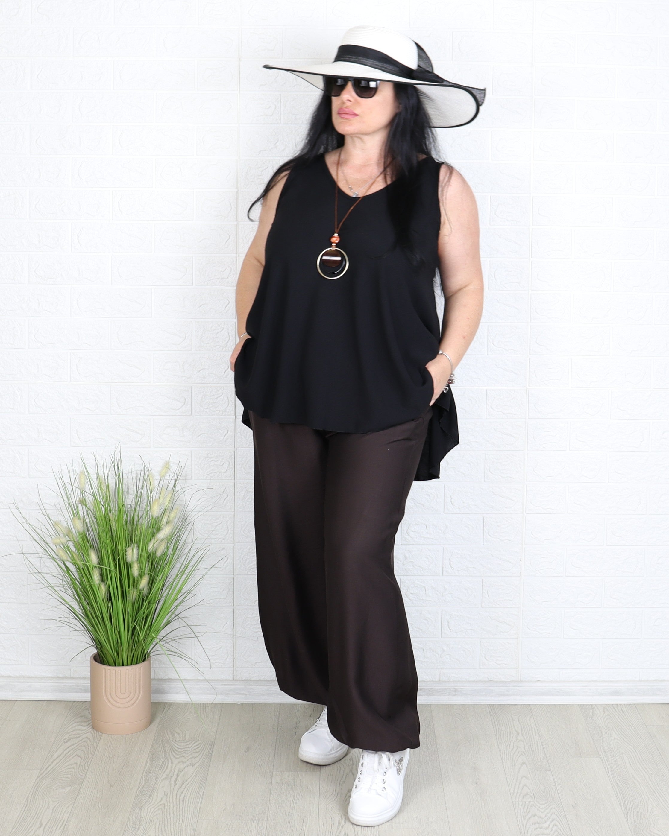 Панталон - Панталон ELDA - кафяв - Muudsfashion