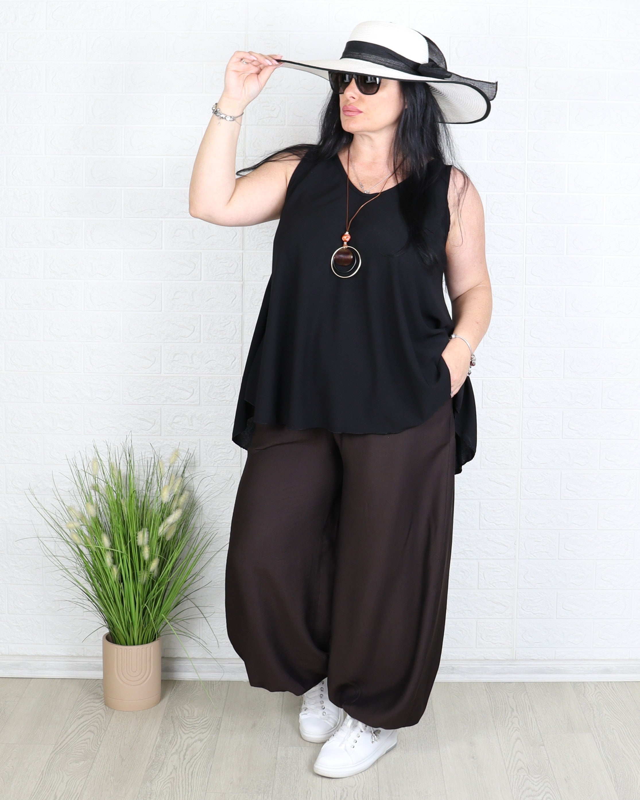 Панталон - Панталон ELDA - кафяв - Muudsfashion