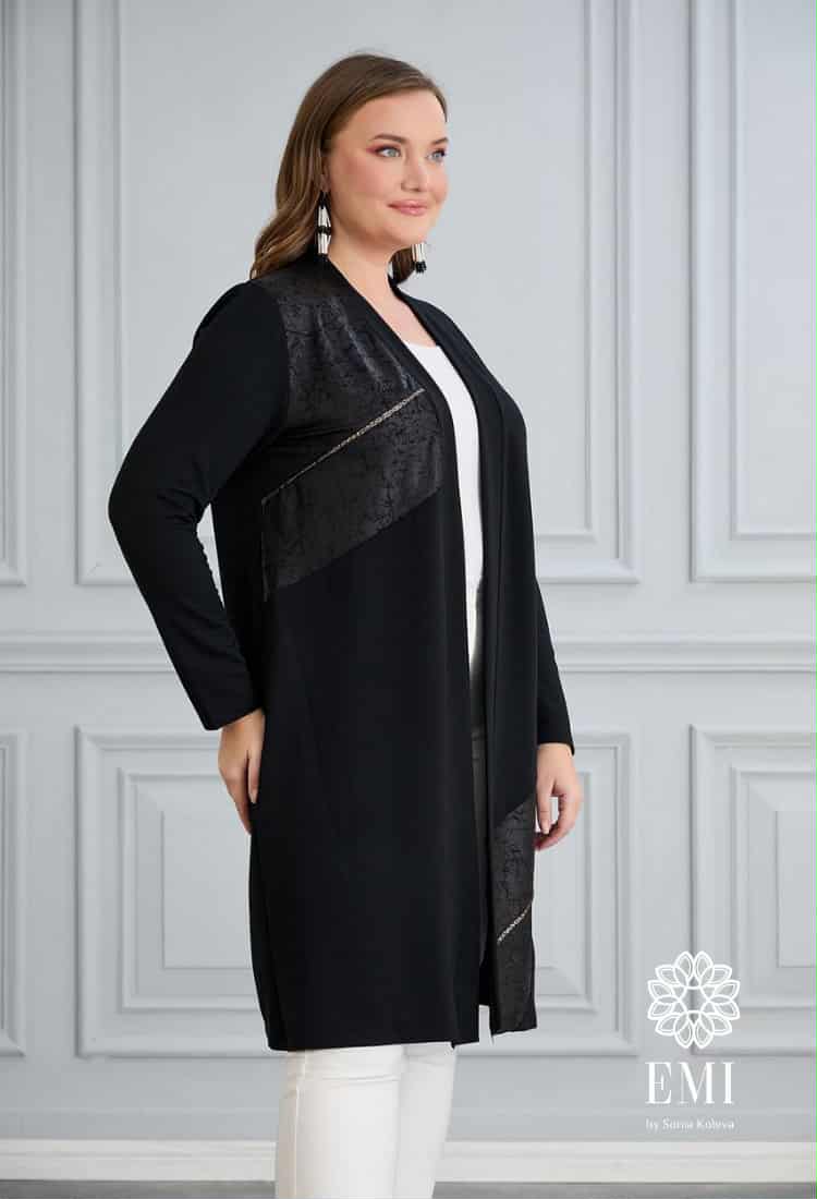 Пуловер - Жилетка SONIA - Черна - Muudsfashion