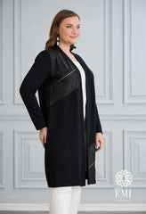 Пуловер - Жилетка SONIA - Черна - Muudsfashion