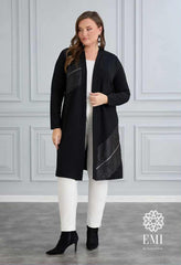 Пуловер - Жилетка SONIA - Черна - Muudsfashion
